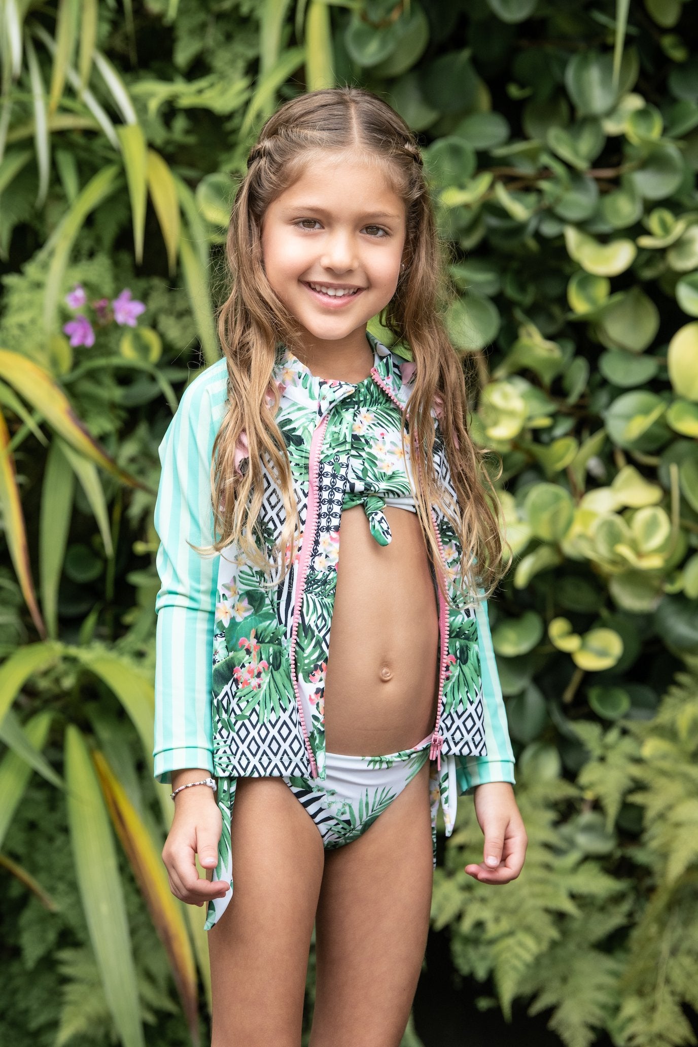 Striped Forest - Rash Guard - Kids Swimwear