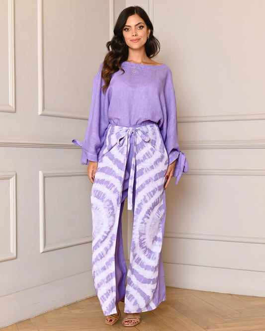 Italian Linen Tie Dye Palazzo Pant