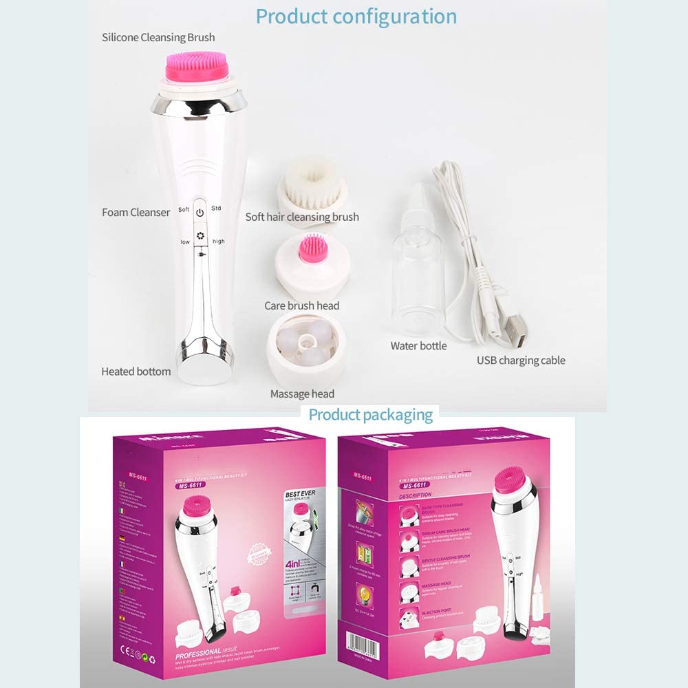 4 in 1 Electric Clearner Automatic Rotation Facial Cleansing Brush