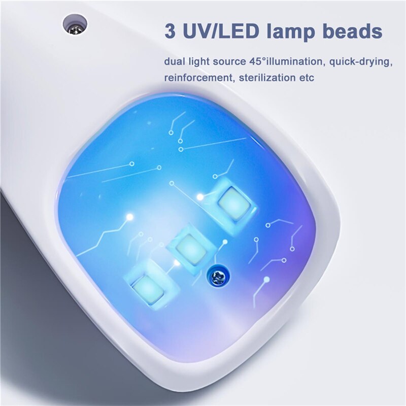 2 In 1 Mini Nail Eyelash Dryer 3 UV LED Lamp Timer Auto Sensor For