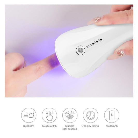 2 In 1 Mini Nail Eyelash Dryer 3 UV LED Lamp Timer Auto Sensor For