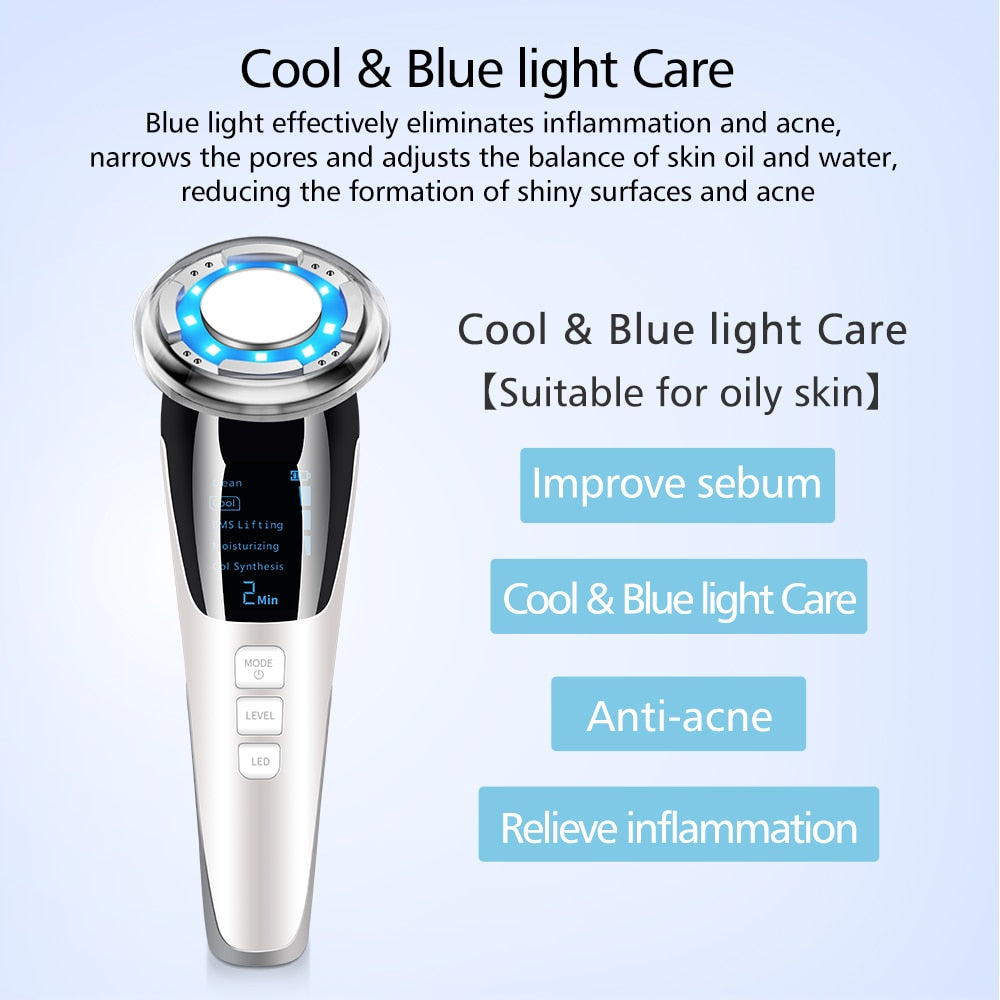 Mesotherapy Electroporation RF Radio Frequency Facial LED Photon Light