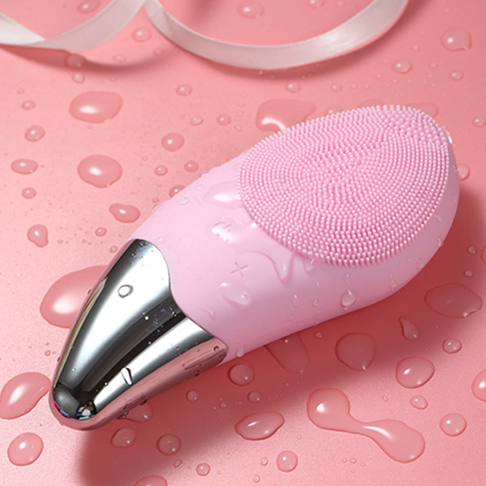 Mini Electric Facial Cleansing Brush Silicone Sonic Face Cleaner Deep