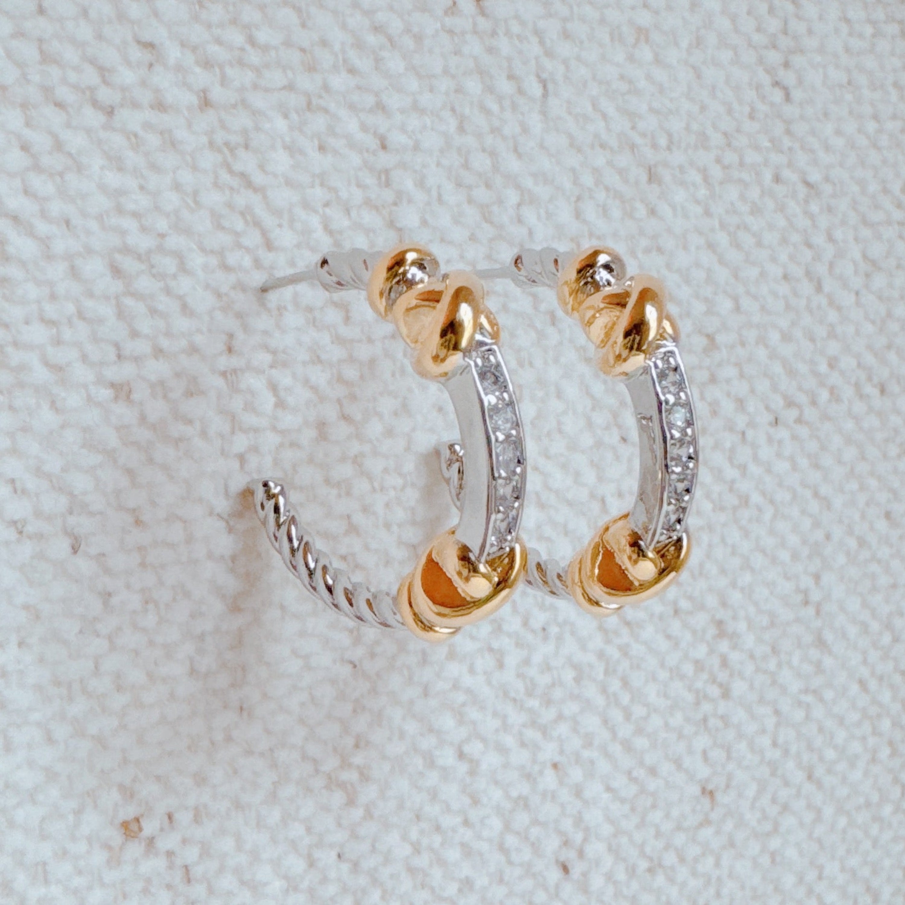 Hailey Two Tone Hoop Earrings