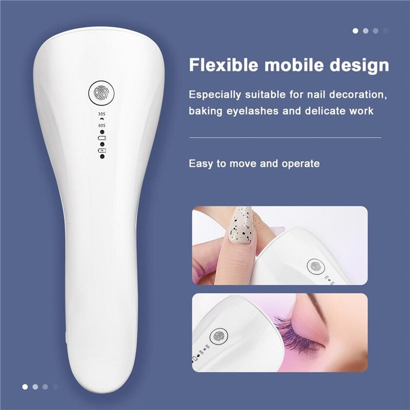 2 In 1 Mini Nail Eyelash Dryer 3 UV LED Lamp Timer Auto Sensor For