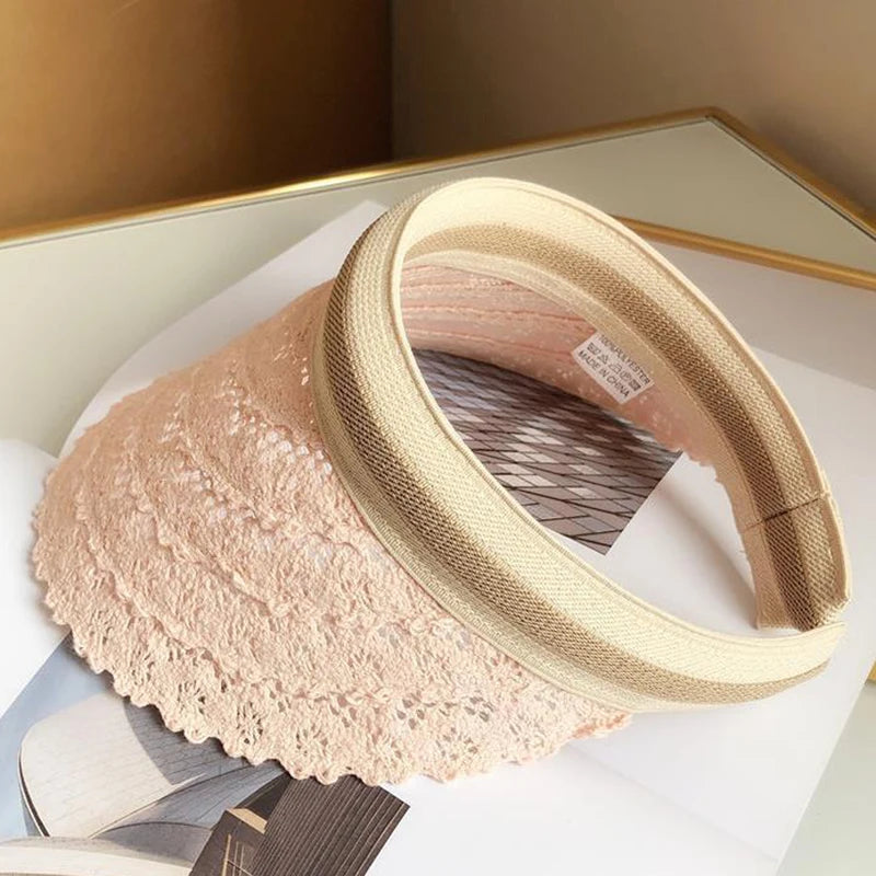 2025 New women summer sun visor wide-brimmed beach hat