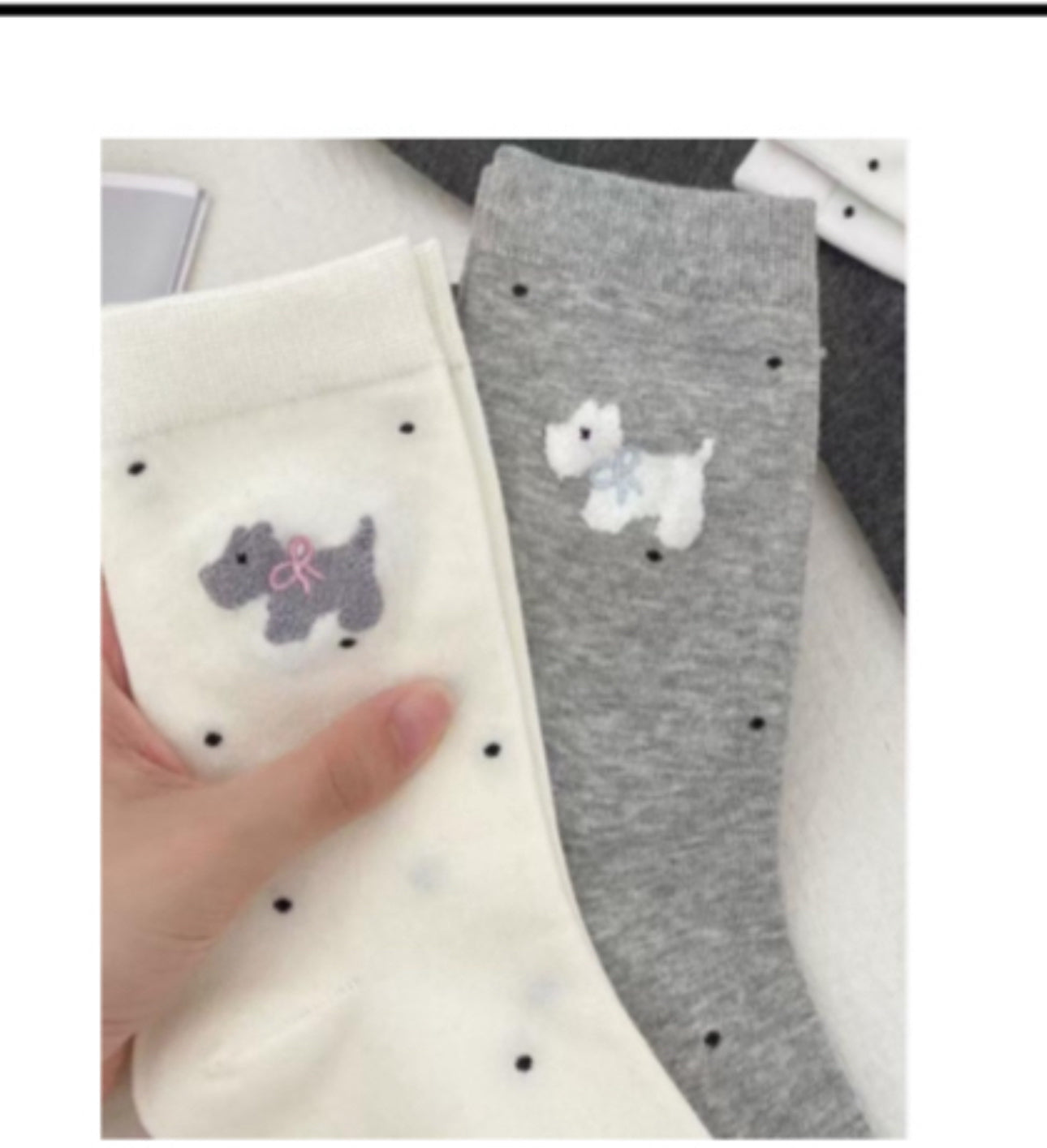 Scottie Dog Pattern Socks Set Of 2