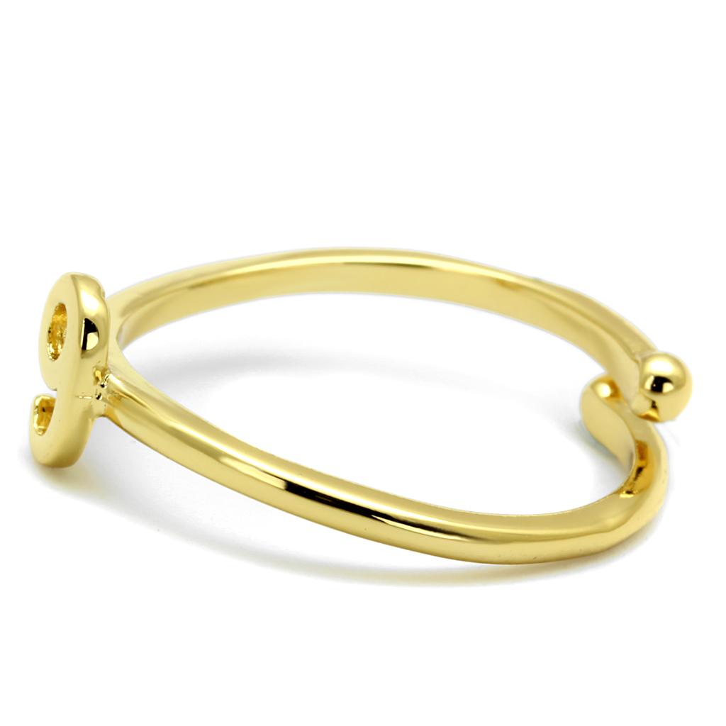 LO4038 - Flash Gold Brass Ring with No Stone