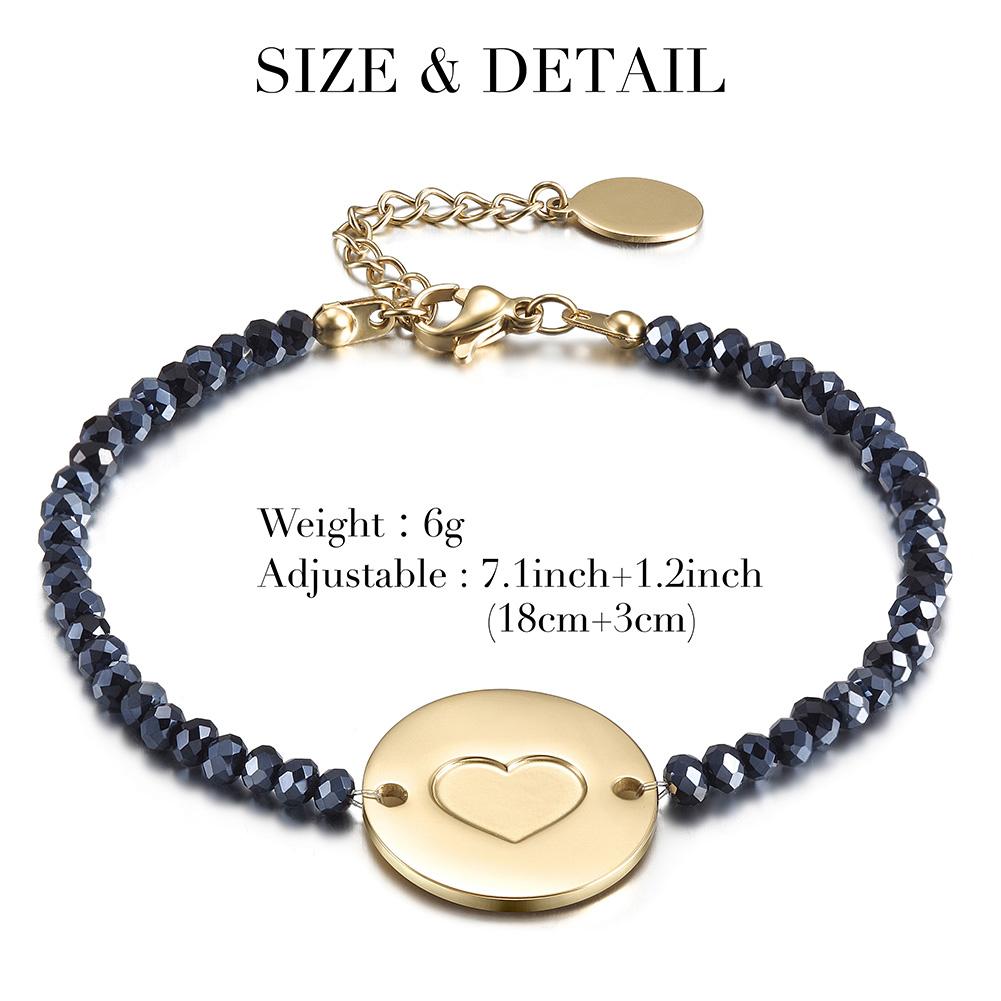 Love Heart Charm Beaded Bracelet