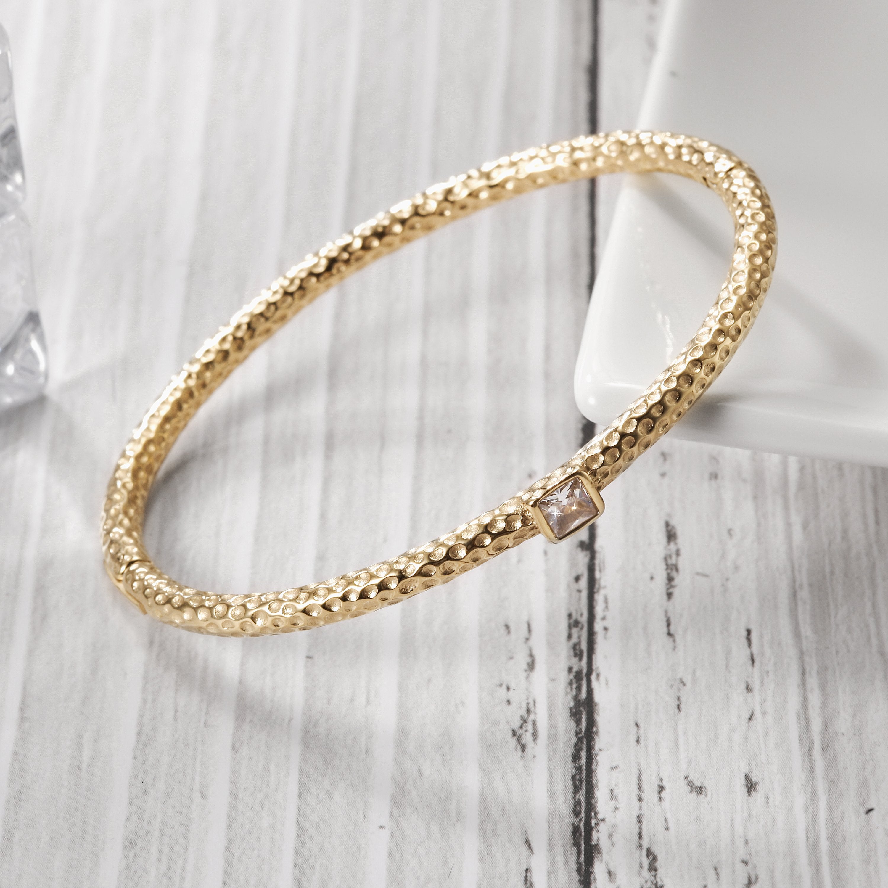 Hammered Stacking Bangle Bracelet