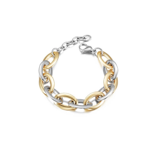 Two-Tone Oval Link Bracelet