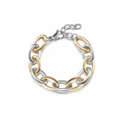 Two-Tone Oval Link Bracelet