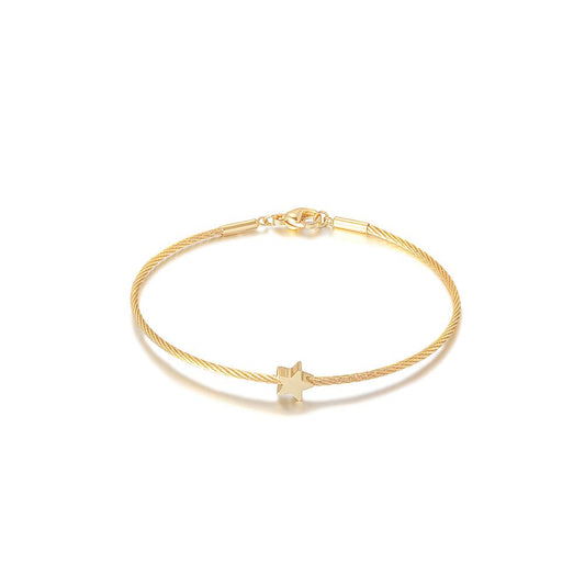 Dainty Star Cable Bangle Bracelet