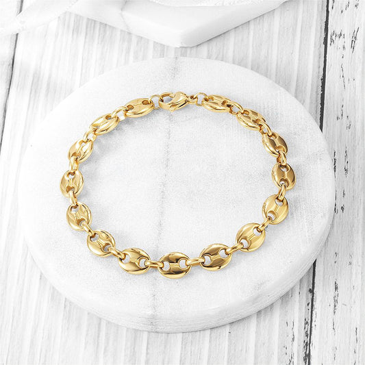Coffee Bean Chain Bracelet