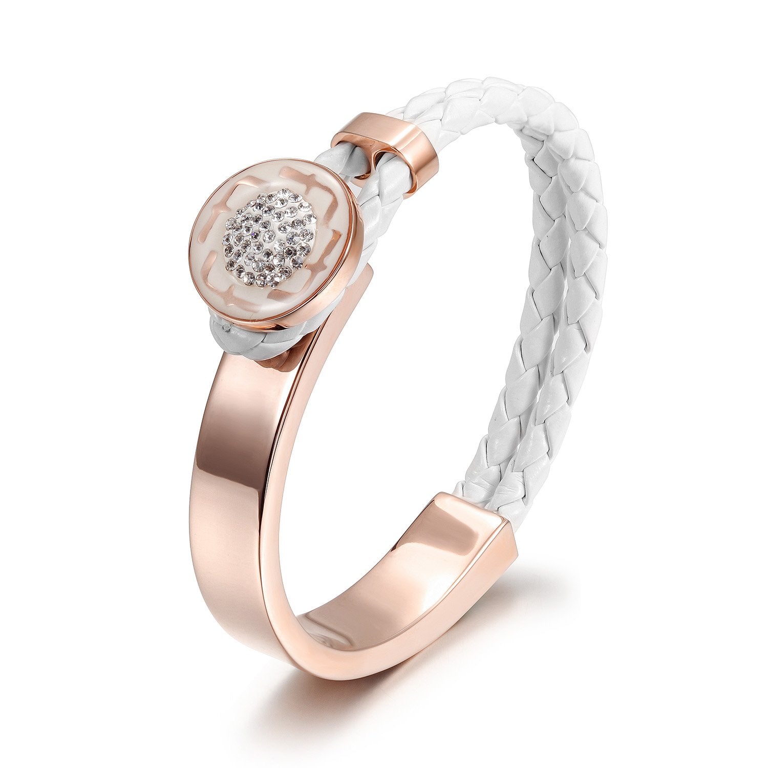 CZ STONE WHEAT CHAIN BAR BRACELET