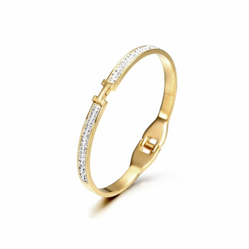 Thin H-Shaped CZ Bangle