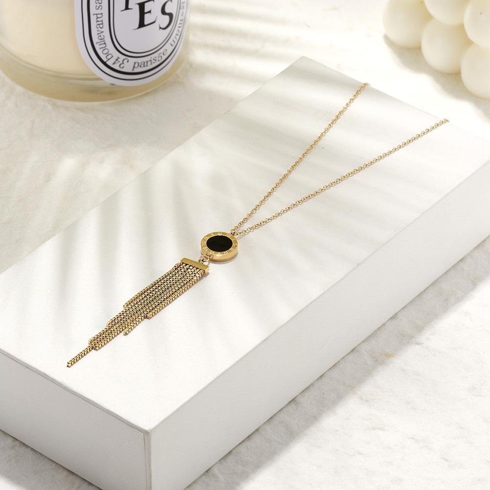 SHELL ACRYLIC TASSEL PENDANT
