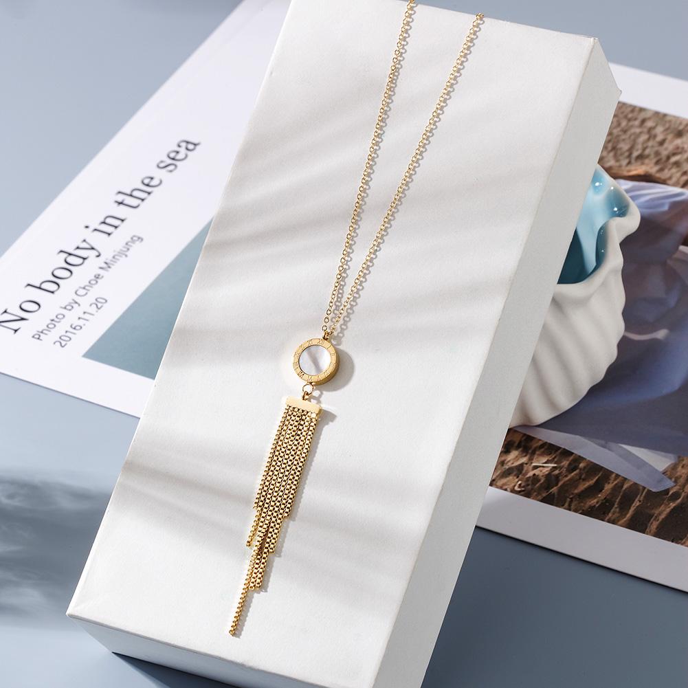 SHELL ACRYLIC TASSEL PENDANT