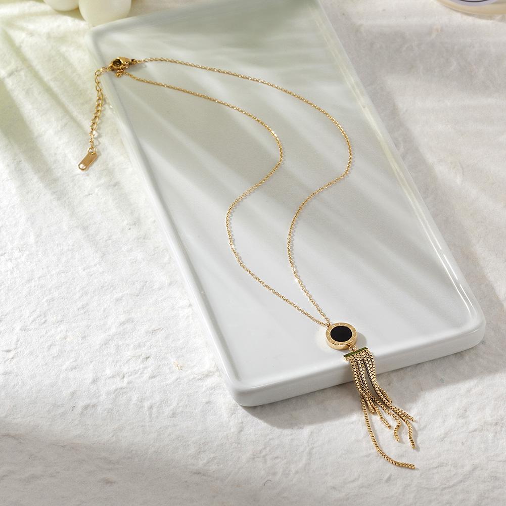 SHELL ACRYLIC TASSEL PENDANT