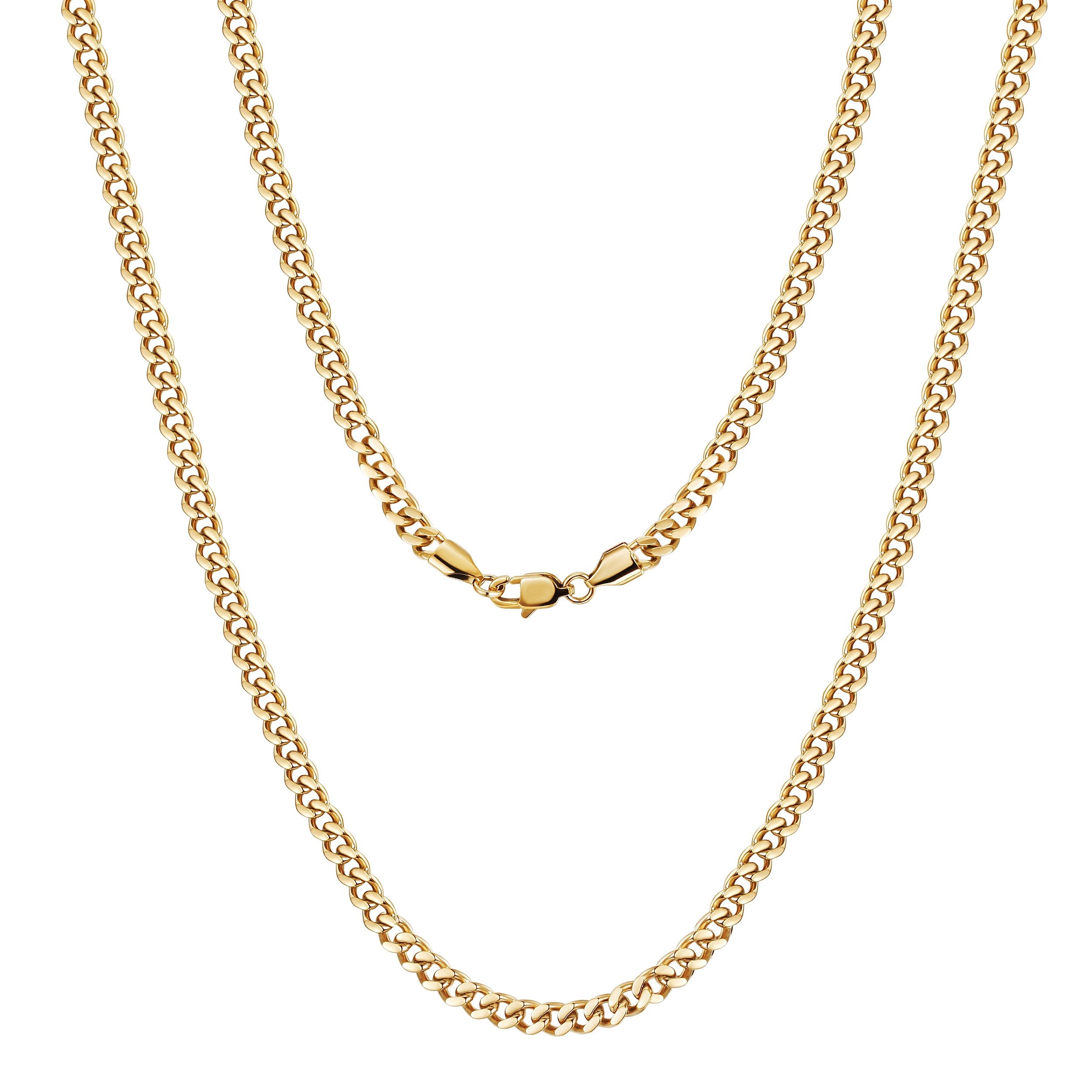 5mm Gold Hip Hop Cuban Chain Necklace