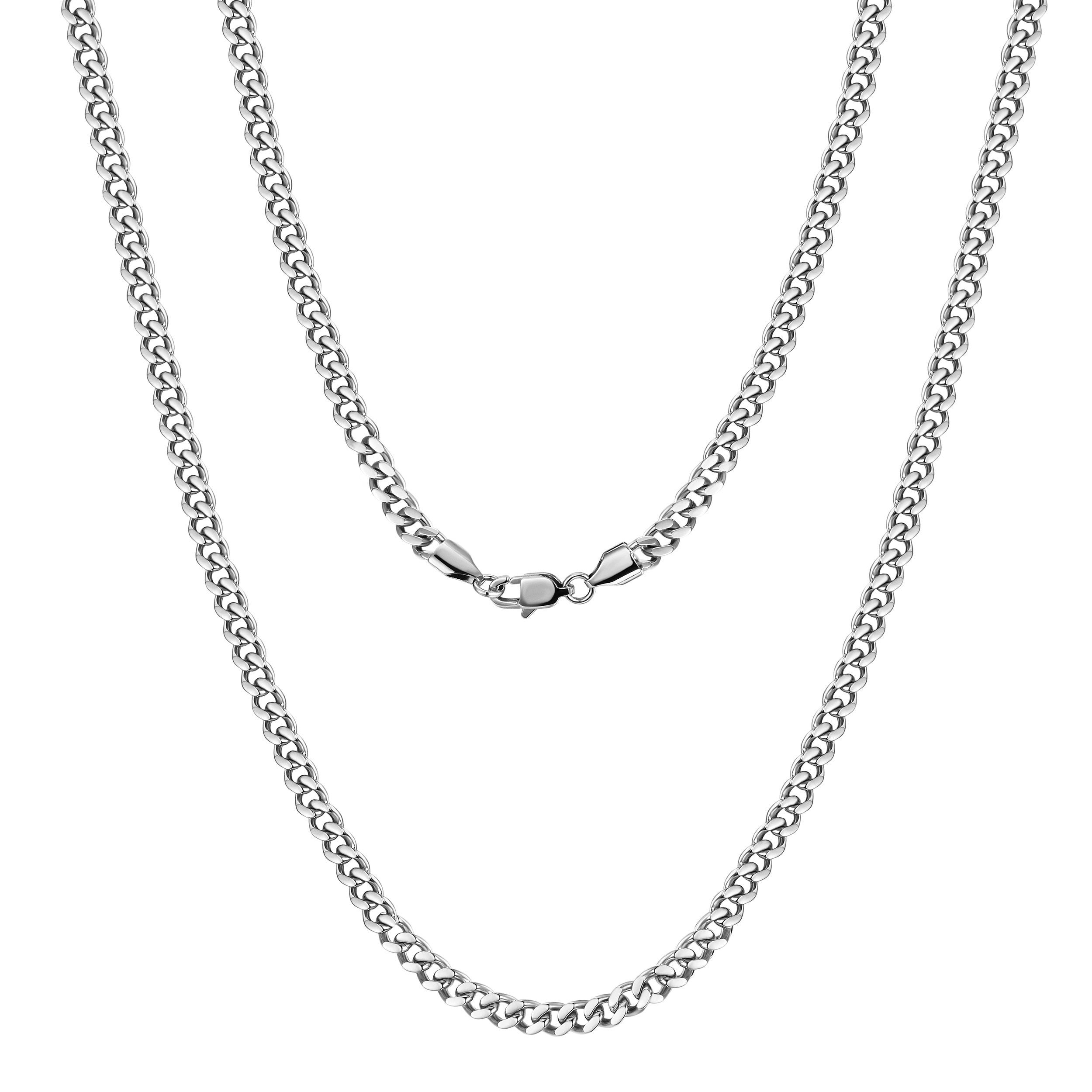 5mm Silver Hip Hop Cuban Chain Necklace