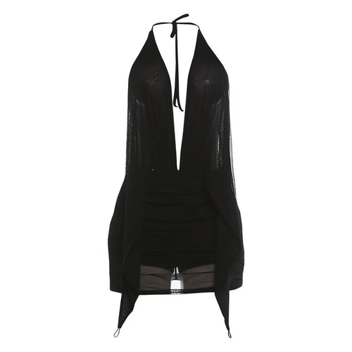 Spring Women clothing sexy Deep V Plunge halter backless hip wrapped