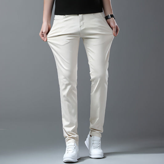 Men's Korean Style Slim-fitting Ankle-tied Youth High-end Pants