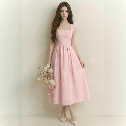 Small Sweet Lady High-Grade Elegant Dress Long Slim Fit Seaside Summer