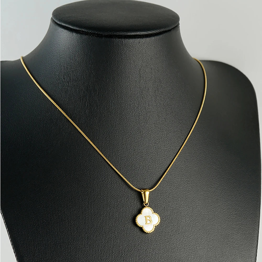 Lucky Clover Stainless Steel Pendant Necklace