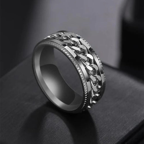 Custom Engrave Name  Stainless Steel Rotatable Ring Jewelry Gift