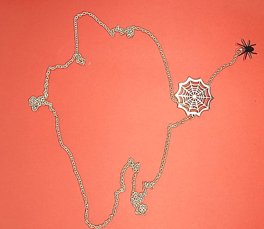 Spider Web Halloween Gift Necklaces | Sterling Silver Gold Halloween