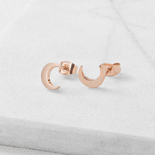 Moon Stud Post Earrings