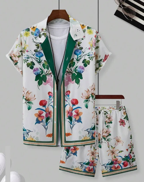 Hawaiian vacation beach men outfit Set