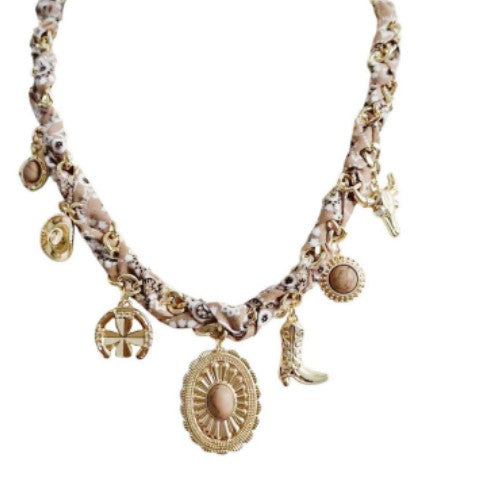 Wild West Desert Charm Scarf Necklace
