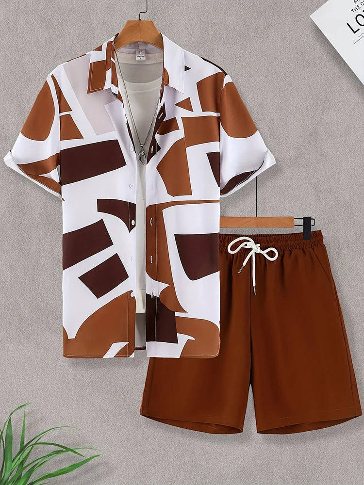 Resort wear Luxury Style Men's Short-sleeved outfit