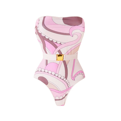 High fashion vintage one piece swimsuit with cover up