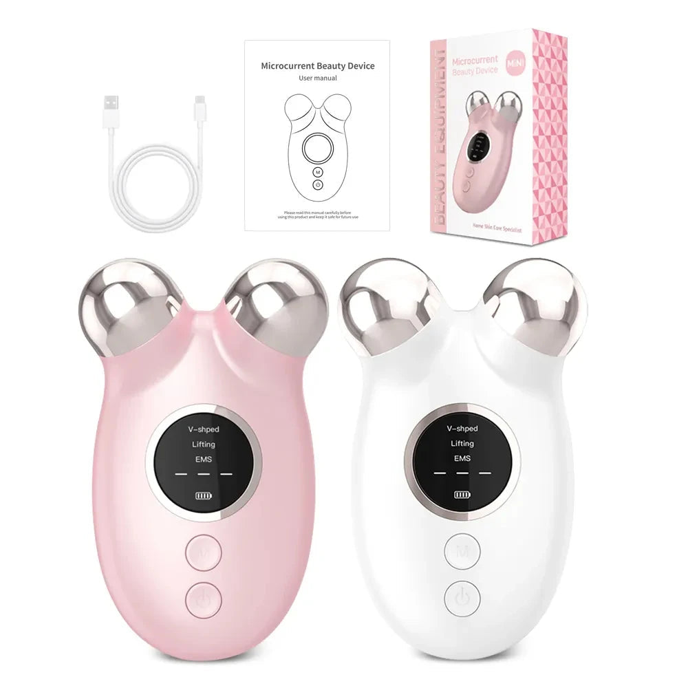 Facial Massager EMS Microcurrent Lifting Device Face Roller Anti