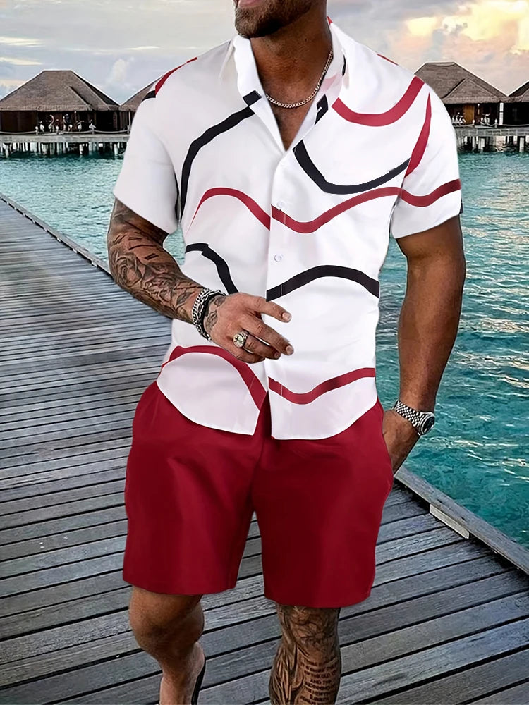 Resort wear Luxury Style Men's Short-sleeved outfit