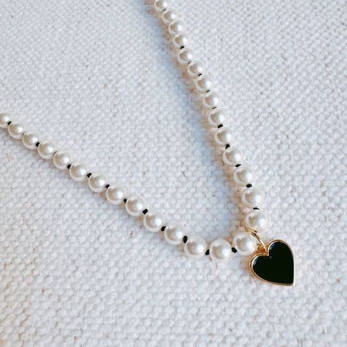 Silky Thread Heart Charm Necklace