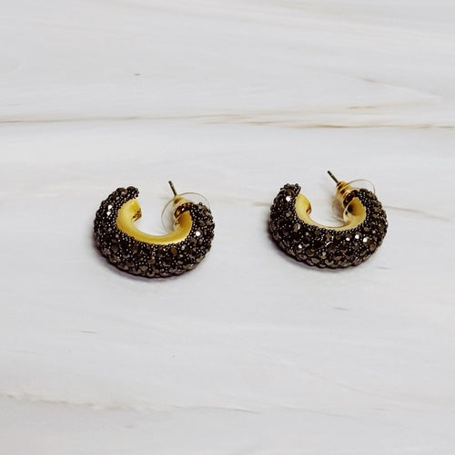 Small Glam Bling Hoop Earrings