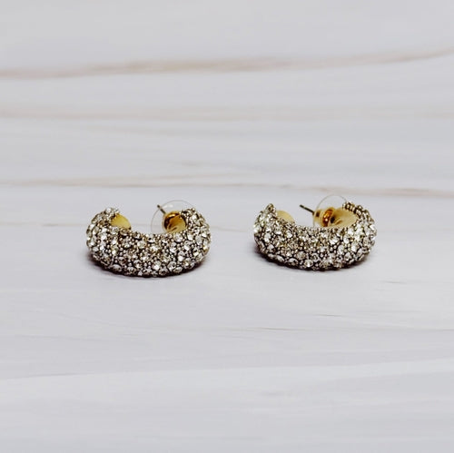 Small Glam Bling Hoop Earrings