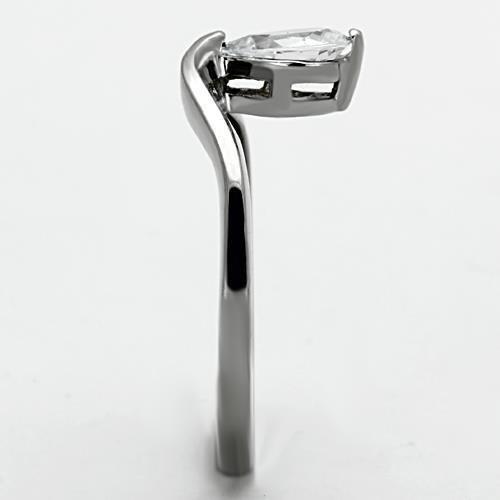 TK1336 - High polished (no plating) Stainless Steel Ring with AAA