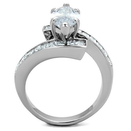 TK1754 - High polished (no plating) Stainless Steel Ring with AAA