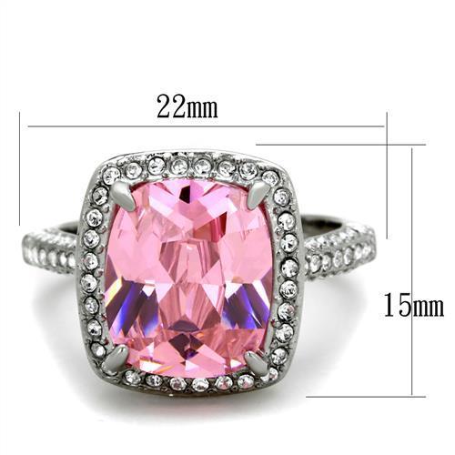 TK2027 - High polished (no plating) Stainless Steel Ring with AAA
