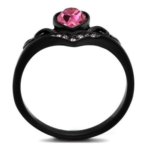 TK2192 - IP Black(Ion Plating) Stainless Steel Ring with Top Grade
