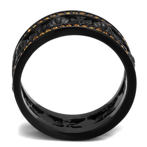 TK2204 - IP Black(Ion Plating) Stainless Steel Ring with Top Grade