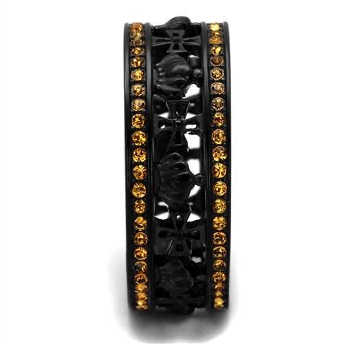 TK2204 - IP Black(Ion Plating) Stainless Steel Ring with Top Grade