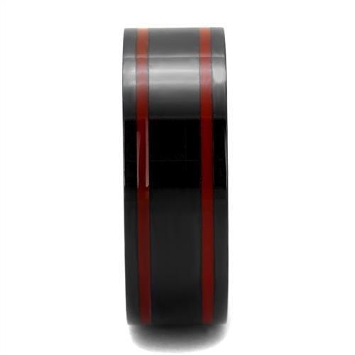 TK2407 - IP Black(Ion Plating) Stainless Steel Ring with Epoxy  in