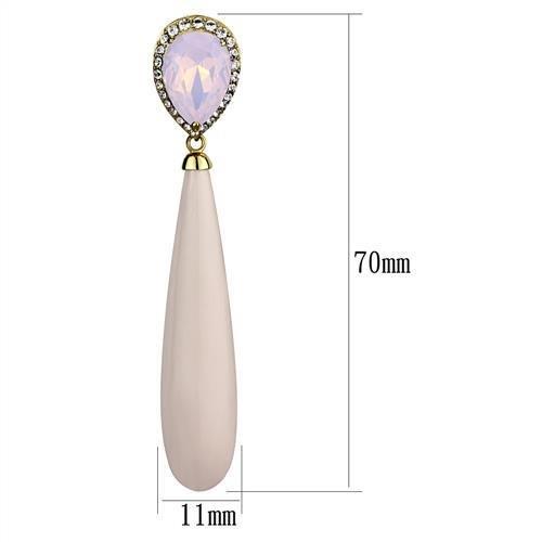 TK2543 - IP Gold(Ion Plating) Stainless Steel Earrings with Top Grade
