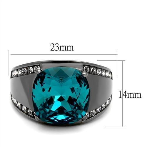 TK2678 - IP Light Black  (IP Gun) Stainless Steel Ring with Top Grade
